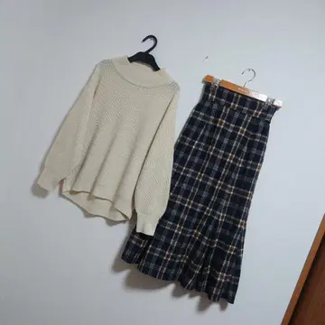 묶음 판매*코디 판매*니트*체크 스커트*캐주얼*겨울 코디*엄마 코디