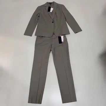 택 포함 그레이 베이지 비즈니스 정장 수트 셋업 상하의