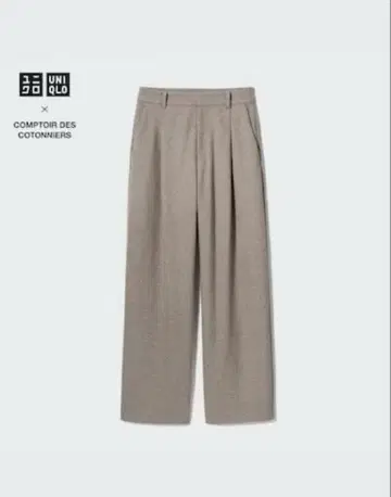 새상품 UNIQLO x 콩트와르 데코토니에 브러쉬드 저지 턱 와이드 팬츠