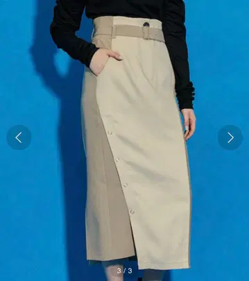 UNITED TOKYO 레이어드 컬러 타이트 스커트 베이지 사이즈 3