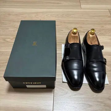 SOUTH GRAIN 블랙 더블 몽크 슈즈