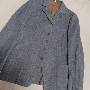 파랑 트위드 테일러드 자켓