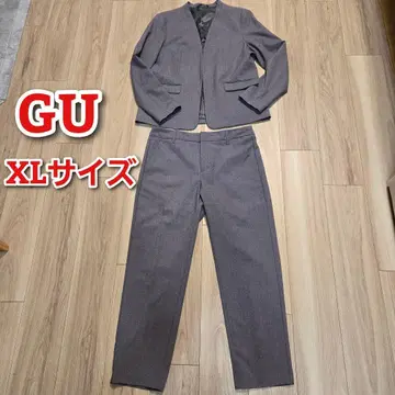 GU 수트 테이퍼드 앵클 팬츠 워셔블 노카라 자켓