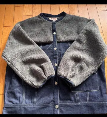 라임 잉크 데님 플리스 자켓