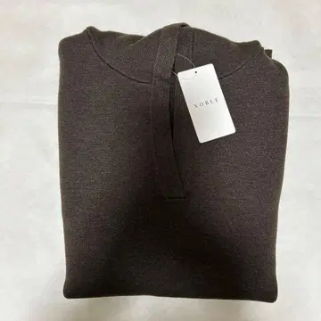 noble 접결 턱 편직 후드 풀오버 브라운