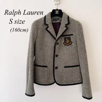 초두꺼운 트위드 랄프 로렌 트위드 자켓 160 엠블럼