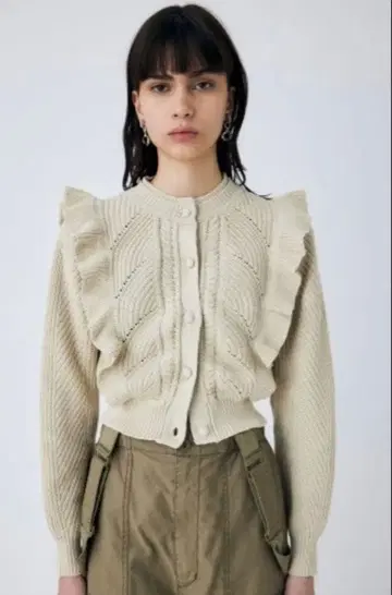 MOUSSY FRILL CABLE 가디건