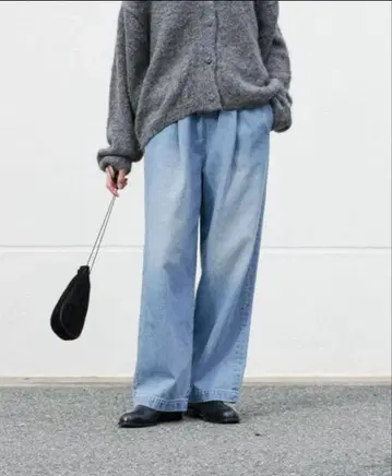 카구레 페이드 데님 이지 팬츠