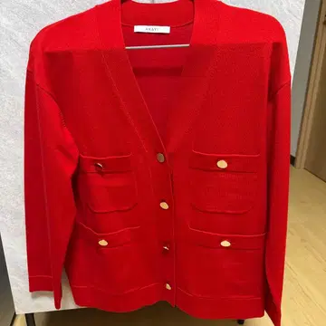 ANAYI 빨간색 가디건 버튼 포함