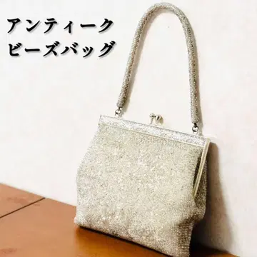 총 비즈 백 실버 핸드백 일본 의류 양장 패턴 자수 새상품급