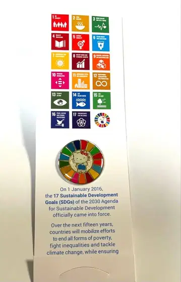 Hello Kitty 헬로키티 SDGs 핀 배지 유엔 키티