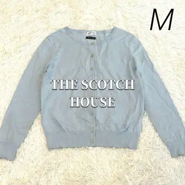 더 스카치 하우스 [긴팔 가디건] 이탈리아 실 자수 로고 라이트 블루