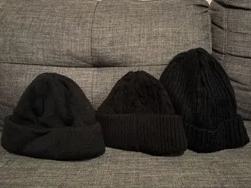 블랙 니트 모자 3세트 ASOS