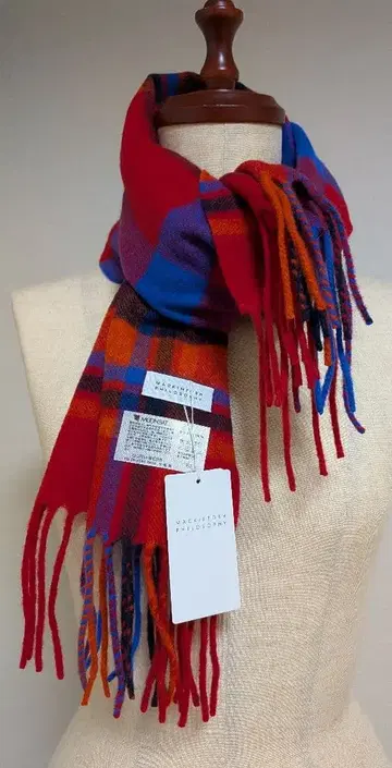 매킨토시 철학 머플러 캐시미어 100% 미사용품 워셔블