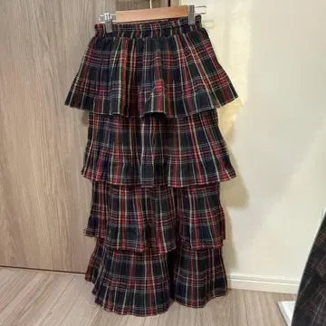 meridian 체크 플리츠 캉캉 스커트