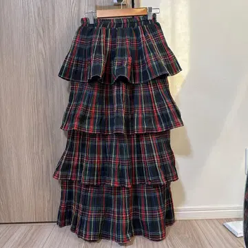 meridian 체크 플리츠 캉캉 스커트