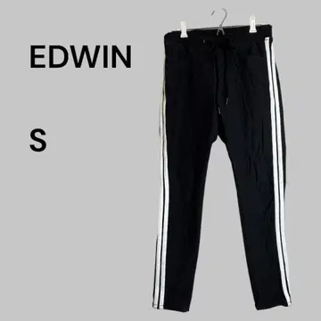 EDWIN 블랙 스트라이프 조거 팬츠