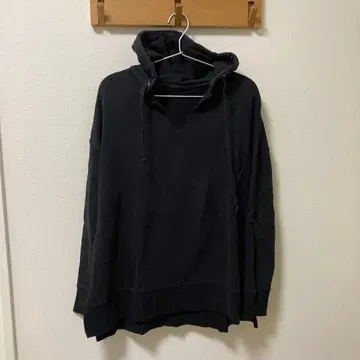 오버 사이즈 블랙 후드티 후드 부착