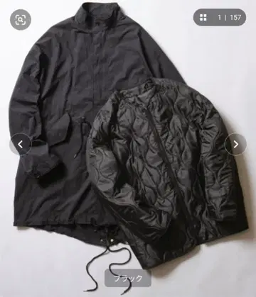 블랙 L 모즈 코트 3WAY 세트