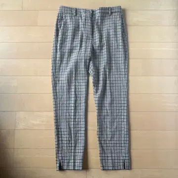 INCOTEX 체크 무늬 밑단 슬릿 팬츠 40