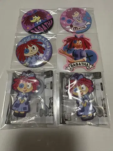 Ragatha 캐릭터 캔뱃지 6개 세트