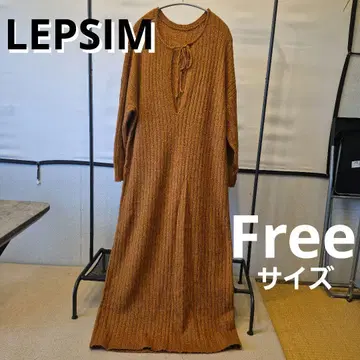 [ 연말 세일 ] LEPSIM 브라운 리브 롱 원피스