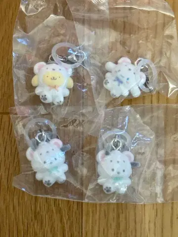 산리오 메지루시 액세서리 폼폼푸딩 시나모롤 포차코 4개 세트