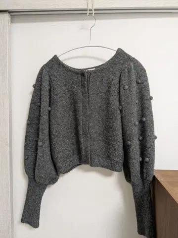 메종 에쉘 폼폼 푸들 니트 가디건