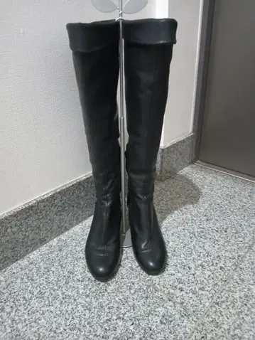 세르지오로시 35 22.5 블랙 가죽 롱 부츠 니하이 부츠