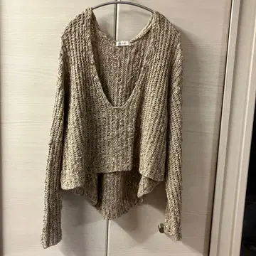 crewre 크루레 멜란지 딥 브이넥 니트 아이보리 2