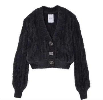 herlipto Fuzzy Cable Knit Cardigan
