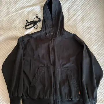 BEAMS HEART 블랙 후드 부착 점퍼 M