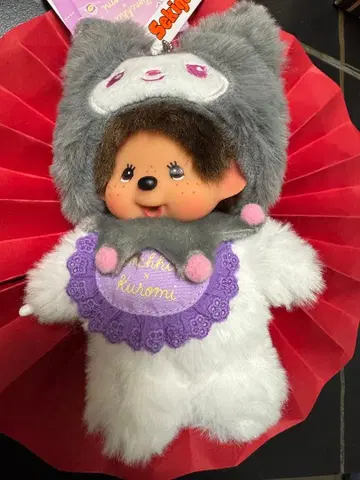 특가 택 포함 새상품 몬치치 x 쿠로미 키링 약 15cm