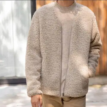 유니클로 보아 플리스 V넥 가디건 M 사이즈