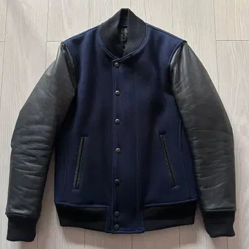 LOUNGE LIZARD 라운지 리자드 가죽 배색 바시티 자켓 M 사이즈