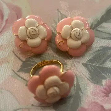 [새상품급] 클레이사스 까멜리아 귀찌&반지 세트