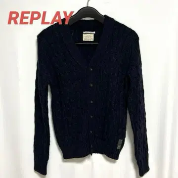 REPLAY/리플레이 울 니트 가디건 네이비