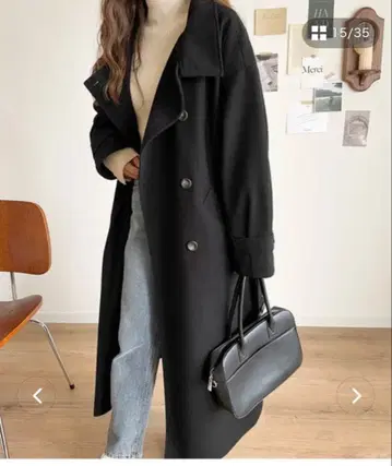 classicalelf 니트 모사 스탠드 칼라 롱 코트