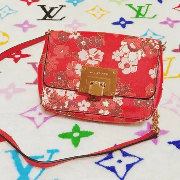 MICHEAL KORS 티나 클러치 숄더백 플라워 꽃무늬 레드