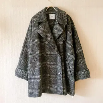 [택 포함 새상품] 스픽 앤 스팬 W 슬리버 체크 하프 코트 36