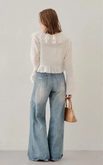 Chico 데미지 와이드 데님 팬츠