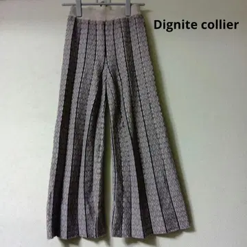 다이아몬드 패턴 플리츠 와이드 팬츠