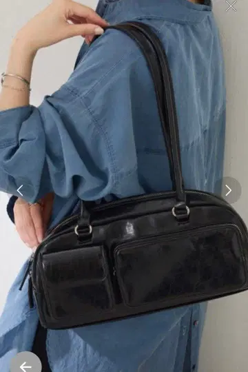 블랙 합성 피혁 숄더백 FREE 사이즈