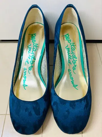 블루 레오파드 무늬 하이힐