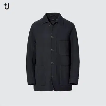 유니클로 +J 울 블렌드 오버사이즈 셔츠 자켓 다크 그레이 L