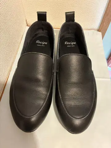 Recipe 블랙 가죽 슬립온 로퍼 / 24cm