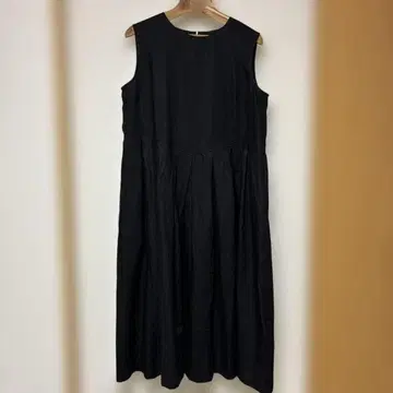 wafu 린넨 100% 슬리브리스 롱 원피스