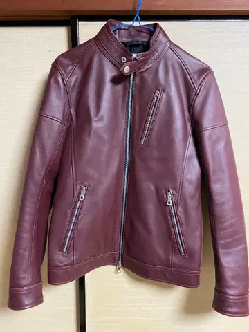 버건디 가죽 자켓 M 사이즈