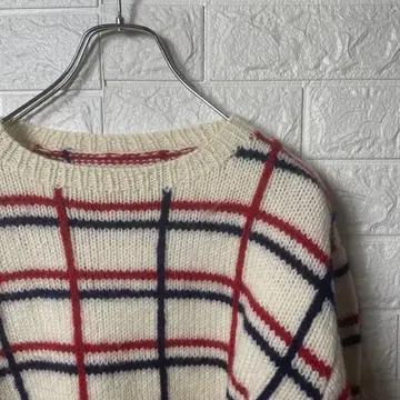 손뜨개질풍 체크 무늬 스웨터 [ 458 ]