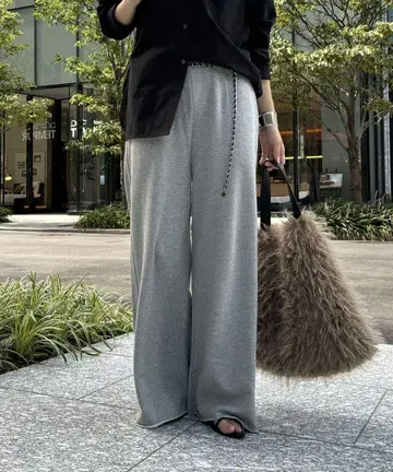 새상품급 doudou 도두 쭈리 맨투맨 와이드 팬츠 그레이